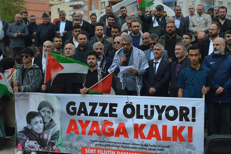 Siirt’te “Gazze ölüyor, ayağa kalk!” çağrısıyla basın açıklaması yapıldı