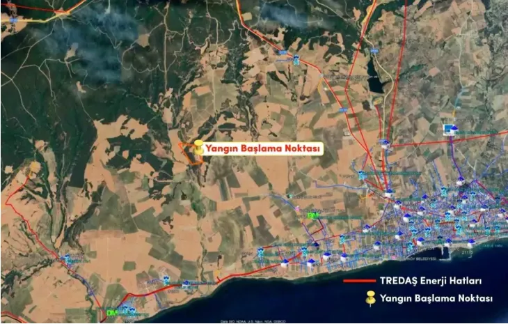 TREDAŞ’tan Yangın Açıklaması: “Elektrik Hatlarıyla İlgisi Yok”