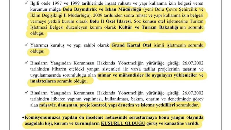 CHP Lideri Özgür Özel, Bolu Grand Kartal Otel yangınına ilişkin bilirkişi ön raporunu paylaştı 