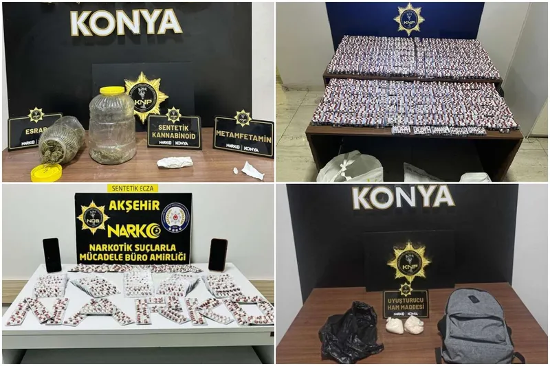 Konya’da uyuşturucu operasyonlarında 1 ayda 76 tutuklama