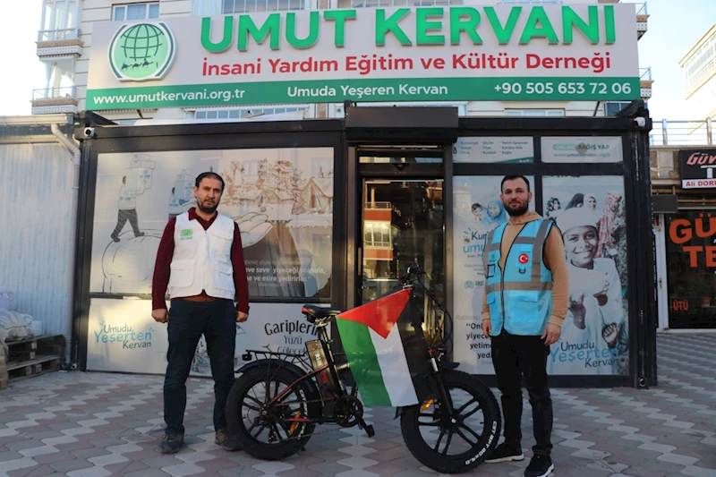 Ankaralı hayırsever elektrikli bisikletini Gazze