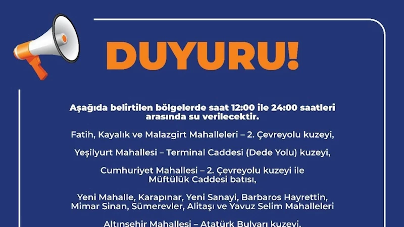 Havşeri İsale Hattı’ndaki onarım tamamlandı, dönüşümlü su dağıtımı sürüyor 